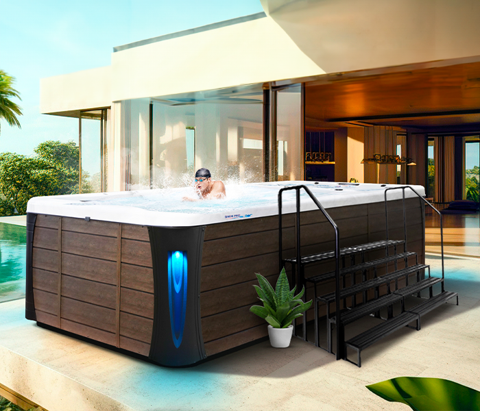Calspas hot tub being used in a family setting - Red Lands